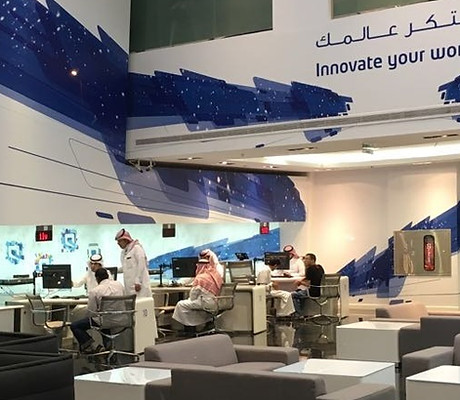 Mobily service counter staffed by Safari Telecom agents